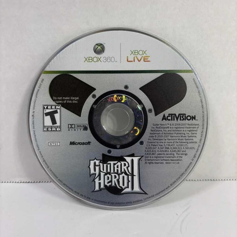 Guitar Hero II Xbox 360 2007 Music/Rhythm Game Disc Only Tested